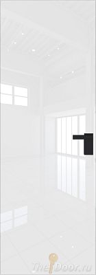 Дверь Profil Doors 1AGK кромка WHITE EDITION с 4-х сторон стекло Lacobel Белый лак