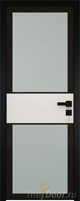 Дверь Profil Doors 5AGK вставка ДаркВайт стекло Мателюкс черный прокрас кромка Black Edition