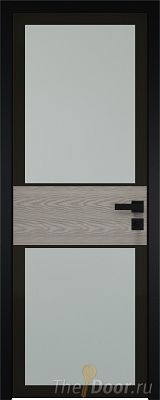 Дверь Profil Doors 5AGK вставка Дуб SKY Denim стекло Мателюкс черный прокрас кромка Black Edition