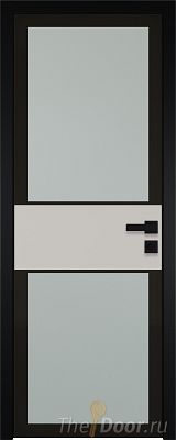 Дверь Profil Doors 5AGK вставка Галька матовый стекло Мателюкс черный прокрас кромка Black Edition