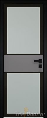 Дверь Profil Doors 5AGK вставка Грей стекло Мателюкс черный прокрас кромка Black Edition