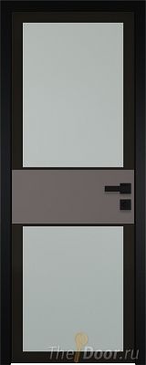 Дверь Profil Doors 5AGK вставка Какао матовый стекло Мателюкс черный прокрас кромка Black Edition