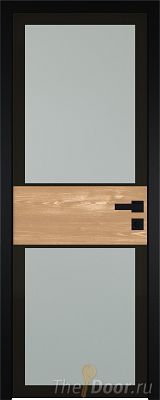 Дверь Profil Doors 5AGK вставка Каштан натуральный стекло Мателюкс черный прокрас кромка Black Edition