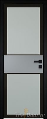 Дверь Profil Doors 5AGK вставка Кварц матовый стекло Мателюкс черный прокрас кромка Black Edition