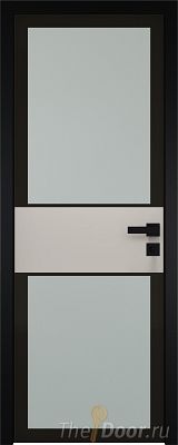 Дверь Profil Doors 5AGK вставка Магнолия Сатинат стекло Мателюкс черный прокрас кромка Black Edition