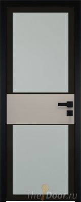 Дверь Profil Doors 5AGK вставка Санд стекло Мателюкс черный прокрас кромка Black Edition