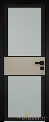 Дверь Profil Doors 5AGK вставка Шеллгрей стекло Мателюкс черный прокрас кромка Black Edition