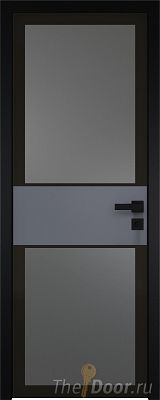 Дверь Profil Doors 5AGK вставка Антрацит стекло Планибель графит черный прокрас кромка Black Edition