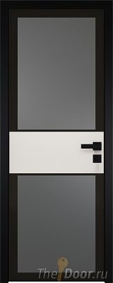 Дверь Profil Doors 5AGK вставка ДаркВайт стекло Планибель графит черный прокрас кромка Black Edition
