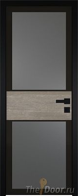 Дверь Profil Doors 5AGK вставка Каштан темный стекло Планибель графит черный прокрас кромка Black Edition