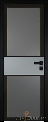 Дверь Profil Doors 5AGK вставка Кварц матовый стекло Планибель графит черный прокрас кромка Black Edition