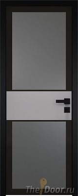 Дверь Profil Doors 5AGK вставка Манхэттен стекло Планибель графит черный прокрас кромка Black Edition