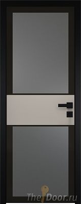 Дверь Profil Doors 5AGK вставка Санд стекло Планибель графит черный прокрас кромка Black Edition