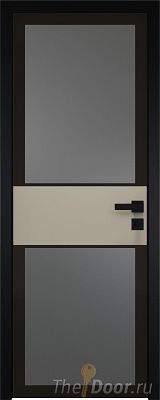 Дверь Profil Doors 5AGK вставка Шеллгрей стекло Планибель графит черный прокрас кромка Black Edition