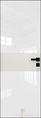 Дверь Profil Doors 5AGK кромка BLACK EDITION с 4-х сторон стекло Lacobel Белый лак вставка ДаркВайт