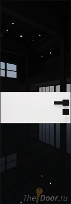 Дверь Profil Doors 5AGK кромка BLACK EDITION с 4-х сторон стекло Lacobel Черный лак вставка Белый матовый