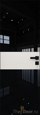 Дверь Profil Doors 5AGK кромка BLACK EDITION с 4-х сторон стекло Lacobel Черный лак вставка ДаркВайт
