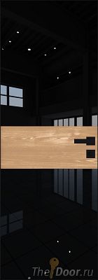 Дверь Profil Doors 5AGK кромка BLACK EDITION с 4-х сторон стекло Lacobel Черный лак вставка Каштан Натуральный