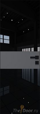 Дверь Profil Doors 5AGK кромка BLACK EDITION с 4-х сторон стекло Lacobel Черный лак вставка Серый матовый