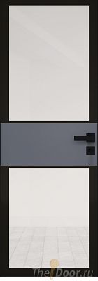 Дверь Profil Doors 5AGK кромка BLACK EDITION с 4-х сторон стекло Прозрачное черный прокрас вставка Антрацит