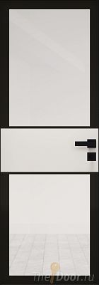 Дверь Profil Doors 5AGK кромка BLACK EDITION с 4-х сторон стекло Прозрачное черный прокрас вставка ДаркВайт