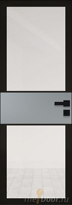 Дверь Profil Doors 5AGK кромка BLACK EDITION с 4-х сторон стекло Прозрачное черный прокрас вставка Кварц матовый