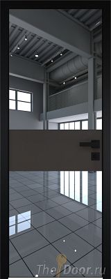 Дверь Profil Doors 5AGK вставка Черный Seidenmatt стекло Зеркало кромка Black Edition