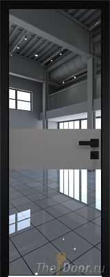 Дверь Profil Doors 5AGK вставка Грей стекло Зеркало кромка Black Edition