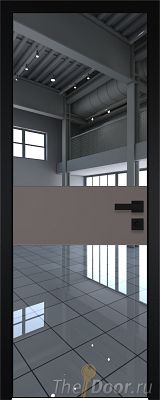 Дверь Profil Doors 5AGK вставка Какао матовый стекло Зеркало кромка Black Edition