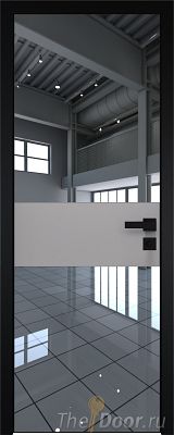 Дверь Profil Doors 5AGK вставка Манхэттен стекло Зеркало кромка Black Edition