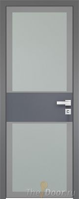 Дверь Profil Doors 5AGK вставка Антрацит стекло Мателюкс серый прокрас кромка Матовая алюминиевая