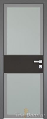 Дверь Profil Doors 5AGK вставка Черный Seidenmatt стекло Мателюкс серый прокрас кромка Матовая алюминиевая