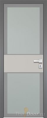 Дверь Profil Doors 5AGK вставка Галька матовый стекло Мателюкс серый прокрас кромка Матовая алюминиевая