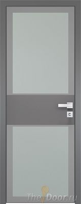 Дверь Profil Doors 5AGK вставка Грей стекло Мателюкс серый прокрас кромка Матовая алюминиевая