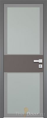 Дверь Profil Doors 5AGK вставка Какао матовый стекло Мателюкс серый прокрас кромка Матовая алюминиевая