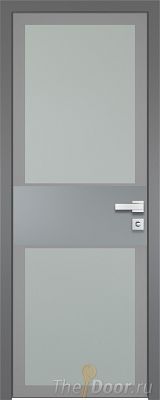 Дверь Profil Doors 5AGK вставка Кварц матовый стекло Мателюкс серый прокрас кромка Матовая алюминиевая