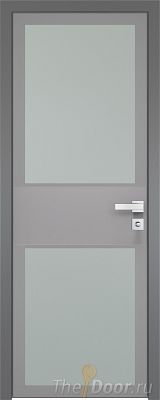 Дверь Profil Doors 5AGK вставка Манхэттен стекло Мателюкс серый прокрас кромка Матовая алюминиевая