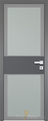 Дверь Profil Doors 5AGK вставка Серый матовый стекло Мателюкс серый прокрас кромка Матовая алюминиевая