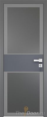 Дверь Profil Doors 5AGK вставка Антрацит стекло Планибель графит серый прокрас кромка Матовая алюминиевая