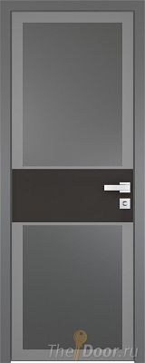 Дверь Profil Doors 5AGK вставка Черный Seidenmatt стекло Планибель графит серый прокрас кромка Матовая алюминиевая