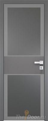 Дверь Profil Doors 5AGK вставка Грей стекло Планибель графит серый прокрас кромка Матовая алюминиевая