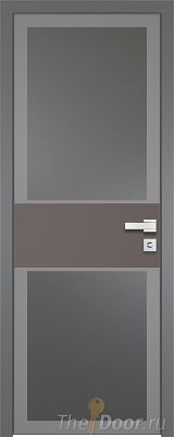 Дверь Profil Doors 5AGK вставка Какао матовый стекло Планибель графит серый прокрас кромка Матовая алюминиевая