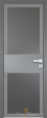 Дверь Profil Doors 5AGK вставка Кварц матовый стекло Планибель графит серый прокрас кромка Матовая алюминиевая