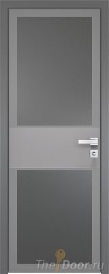 Дверь Profil Doors 5AGK вставка Манхэттен стекло Планибель графит серый прокрас кромка Матовая алюминиевая