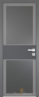 Дверь Profil Doors 5AGK вставка Серый матовый стекло Планибель графит серый прокрас кромка Матовая алюминиевая