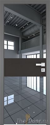 Дверь Profil Doors 5AGK вставка Черный Seidenmatt стекло Зеркало кромка Матовая алюминиевая