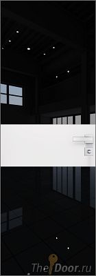 Дверь Profil Doors 5AGK кромка Матовый Алюминий с 4-х сторон стекло Lacobel Черный лак вставка Белый матовый