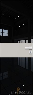 Дверь Profil Doors 5AGK кромка Матовый Алюминий с 4-х сторон стекло Lacobel Черный лак вставка Галька матовый