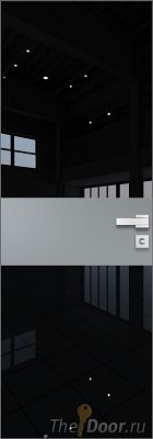 Дверь Profil Doors 5AGK кромка Матовый Алюминий с 4-х сторон стекло Lacobel Черный лак вставка Кварц матовый