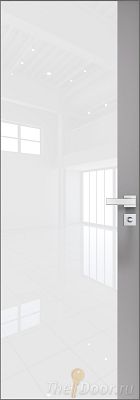 Дверь Profil Doors 6AGK кромка Матовый Алюминий с 4-х сторон стекло Lacobel Белый лак вставка Манхэттен Дверь Profil Doors 6AGK кромка Матовый Алюминий с 4-х сторон стекло Lacobel Белый лак вставка Манхэттен